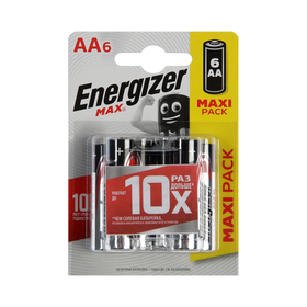 Батарейка алкалиновая Energizer Max +PowerSeal, AA, LR6-6BL, 1.5В, блистер, 6 шт. 2173880