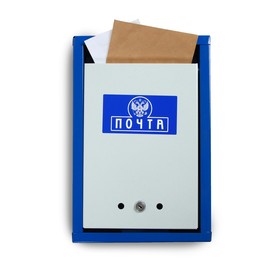 Ящик почтовый с замком, вертикальный «Герб», синий