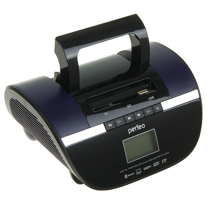 Радиоприемник Perfeo STILIUS BT, FM, MP3, USB, часы-будильник, черно-фиолетовая