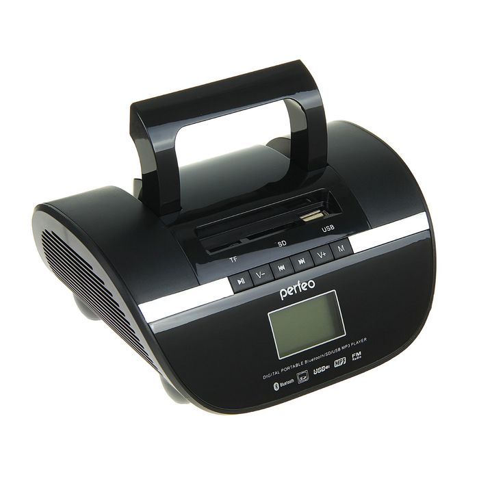 Радиоприемник Perfeo STILIUS BT, FM, MP3, USB, часы-будильник, черный