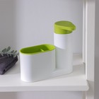 Подставка для ванных и кухонных принадлежностей с дозатором, 6×17,5×19 см, цвет МИКС - фото 282711626