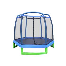 Батут PERFETTO SPORT, d=210 см, с внешней защитной сеткой, цвет синий/зелёный