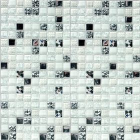 Мозаика стеклянная Bonaparte, Crystal White 300х300х8 мм