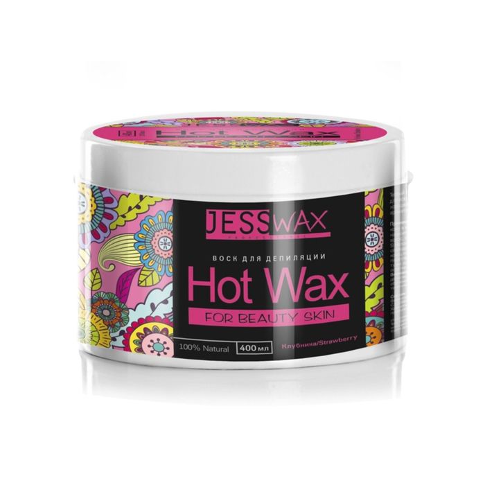 Воск для депиляции в банке JessWax STRAWBERRY, 400 мл