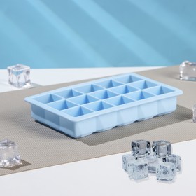 Форма для льда и кондитерских украшений Доляна «Кубик», 11,7×18,7×3,4 см, 15 ячеек, цвет МИКС