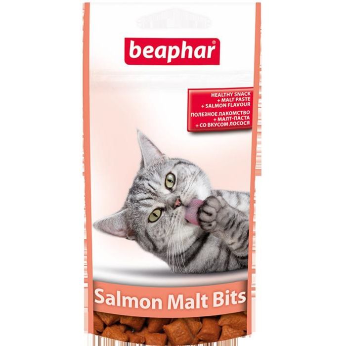 Подушечки Beaphar  &quot;Malt-Bits&quot; лосось 35гр, для кошек