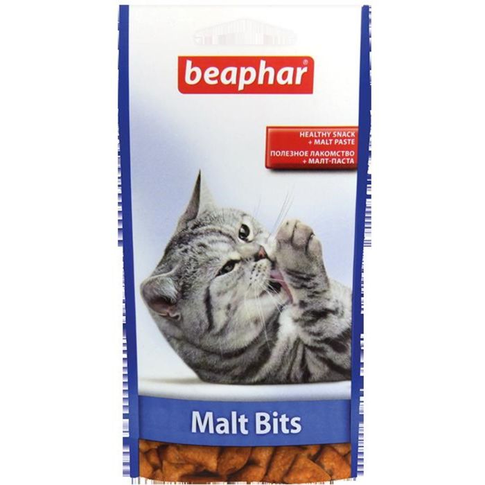 Подушечки Beaphar  &quot;Malt-Bits&quot; с мальт-пастой  35гр, для кошек