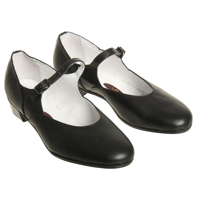 Туфли народные женские, длина по стельке 18,5 см, цвет чёрный