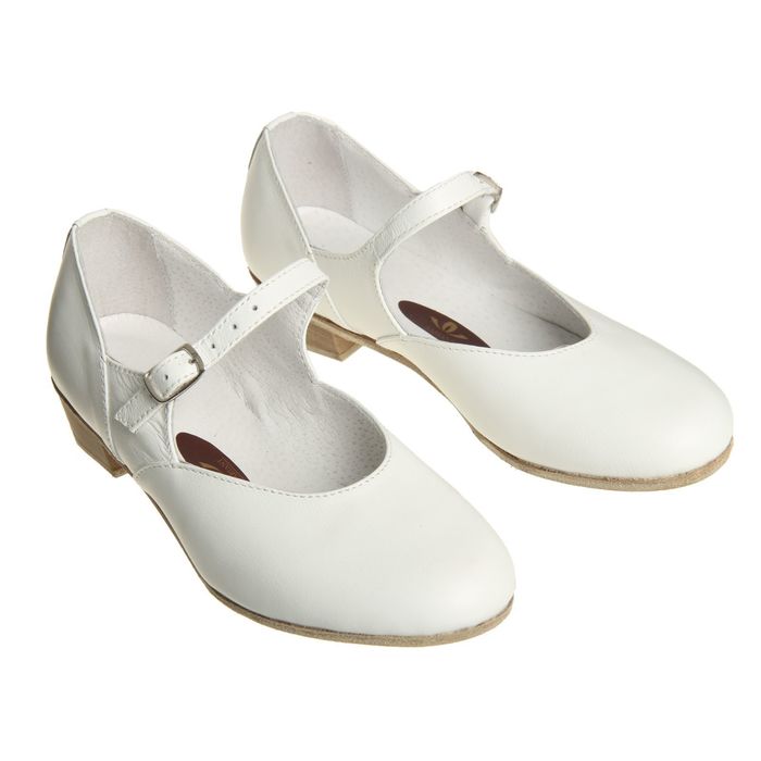 Туфли народные женские, длина по стельке 18,5 см, цвет белый - фото 705190