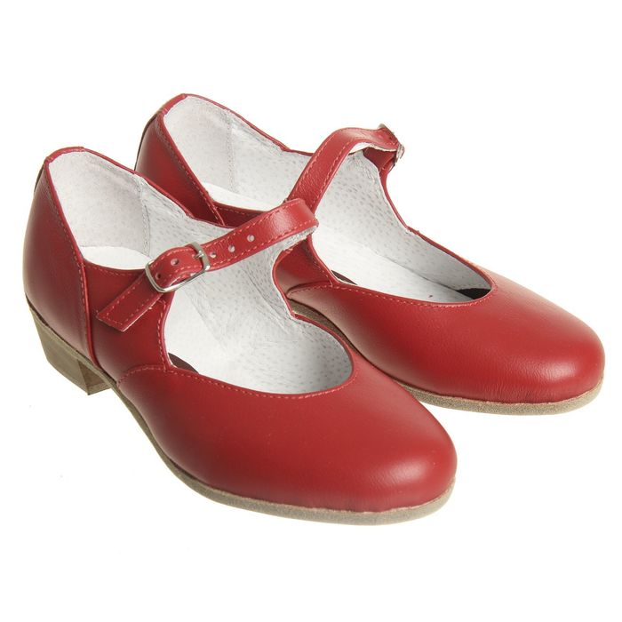 Туфли народные женские, длина по стельке 22 см, цвет красный - фото 232373