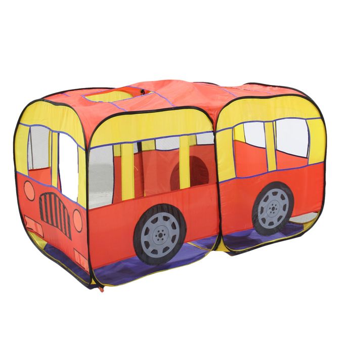 Игровая палатка "Автобус", цвет желто-красный