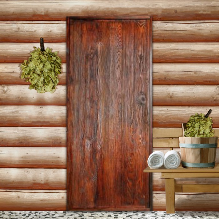 Дверь глухая, СОСНА,брашированная, морёная, лакированная, 180×70см