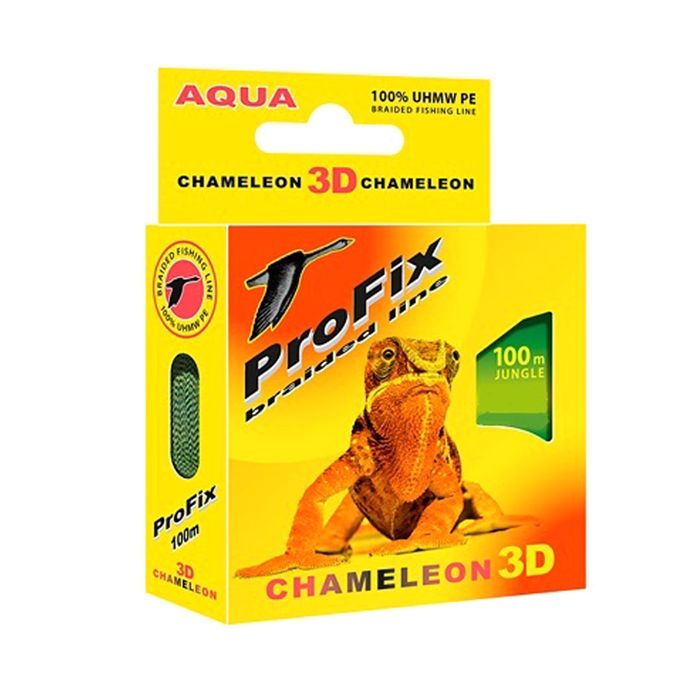 Леска плетёная Aqua ProFix Chameleon 3D Jungle, d=0,08 мм, 100 м, нагрузка 4,1 кг