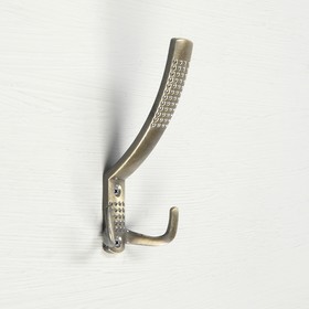 Крючок мебельный KM302AB, трёхрожковый, цвет бронза