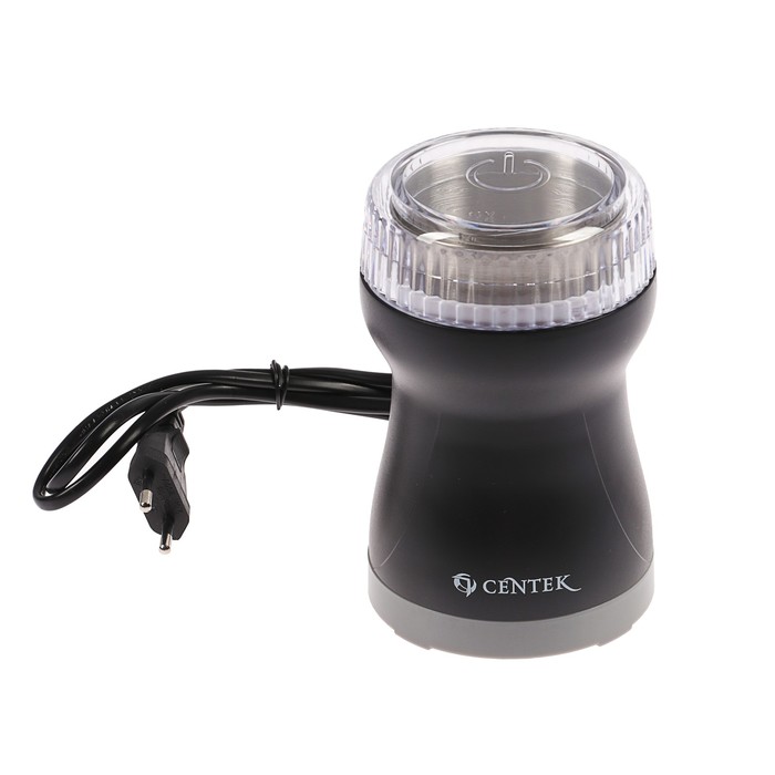 Кофемолка Centek CT-1356, 200 Вт, 60 г, стальная чаша, нажимная, черная