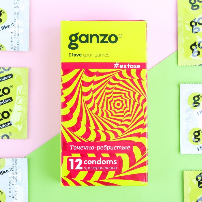 Презервативы «Ganzo» Extase, ребристые, 12 шт. - фото 9338655