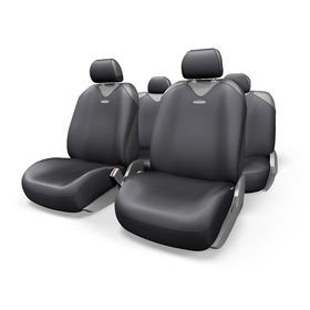 Чехол-майка AUTOPROFI R-1 SPORT PLUS R-902P BK, закрытое сиденье, полиэстер, 9 предметов, цвет чёрный 2262377