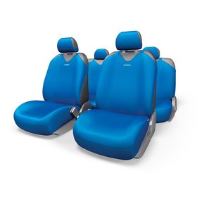 Чехол-майка AUTOPROFI R-1 SPORT PLUS R-902P BL, закрытое сиденье, полиэстер, 9 предметов, цвет синий 2262379