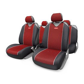 Чехол-майка AUTOPROFI CARBON PLUS CRB-902P BK/RD, закрытое сиденье, полиэстер под карбон, 9 предметов, цвет чёрный/красный 2262390