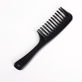 Comb with handle, double row, color black