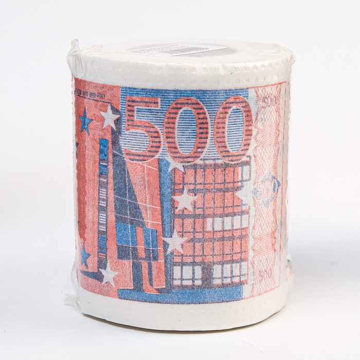 Сувенирная туалетная бумага "500 евро", 9,5х10х9,5 см - фото 38470