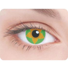 Карнавальные контактные линзы Adria Crazy - Зеленый цветок, в наборе 1шт