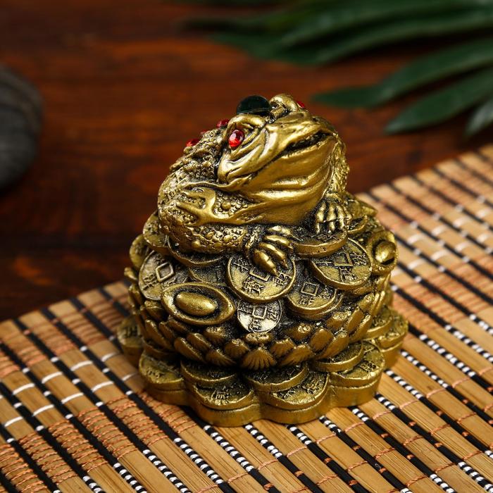 Netsuke bronze "Frog on Lotus"