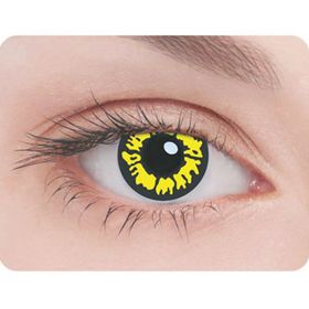 Карнавальные контактные линзы Adria Crazy - YELLOW WOLF, в наборе 1 шт