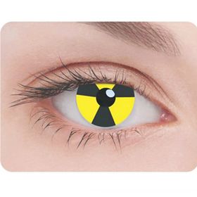 Карнавальные контактные линзы Adria Crazy - Знак радиации, в наборе 1шт
