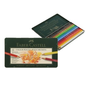 Карандаши художественные цветные Faber-Castell Polychromos® 12 цветов, в металлической коробке