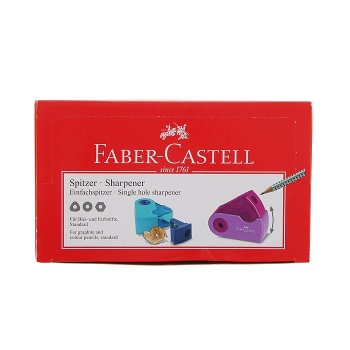 Точилка 1 отверстие с контейнером Faber-Castell Sleeve-мини, (микс*3 цвета) 182712