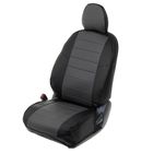 Авточехлы для Renault Duster рестайлинг, заднее сиденье 60/40, 2015-2020 г., черный, серый, экокожа, набор 2279996 - фото 58182