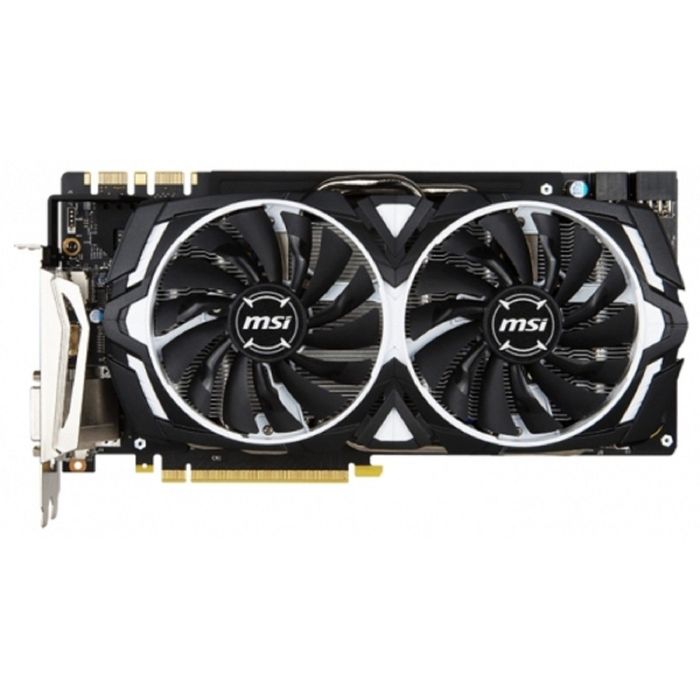 Видеокарта MSI GeForce GTX 1080 ARMOR OC 8G,256bit,GDDR5X,1657/10010,DVI,HDMI,DP