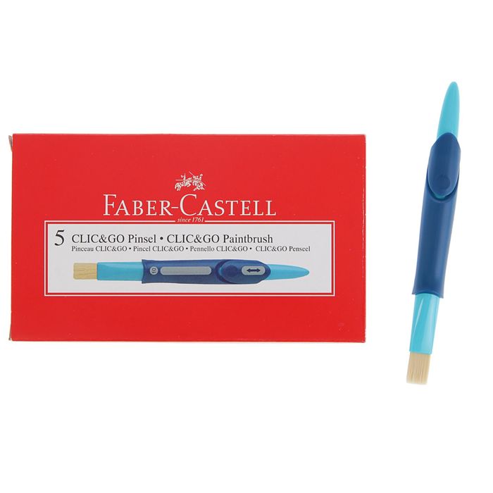 Кисть Синтетика (Щетина) Faber-Castell CLIC&amp;GO Плоская №10 ситема защиты, белая 181512