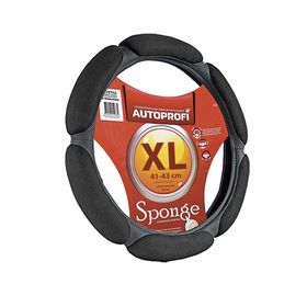 Оплётка руля AUTOPROFI SP-5026 BK (XL), алькантара, 6 "подушек", наполнитель поролон с памятью 2 см, цвет чёрный 2262550