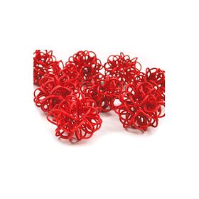 Ротанг шары-петельки, ярко-красные набор 10 шт
