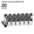 Гайки 12x1,25 мм, высота 32 мм, под шестигранник, хром, набор 20 шт Гайки 12x1,25 мм, высота 32 мм, под шестигранник, хром, набор 20 шт