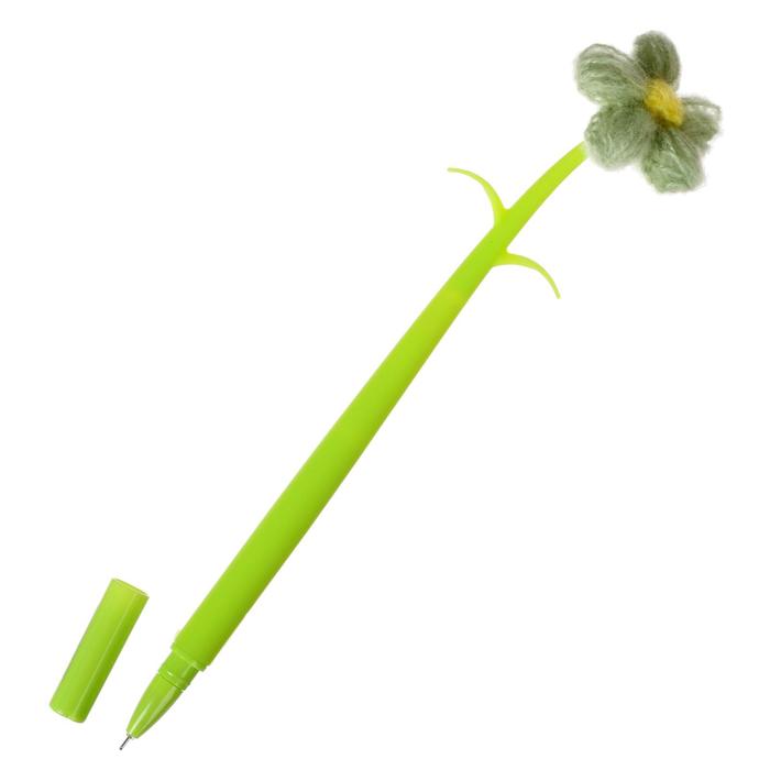 Ручка гелевая-прикол "Цветок зеленый"