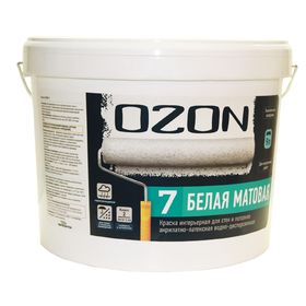 Краска акрилатно-латексная интерьерная OZON-7 ВД-АК 233АМ, База А, 0,9л