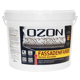 Краска фасадная OZON FassadenFarbe ВД-АК 112АМ акриловая, база А 0,9 л (1,4 кг)