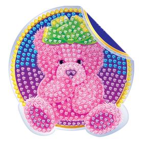 Алмазная мозаика наклейка для детей «Медвежонок», 10 х 10 см. Набор для творчества