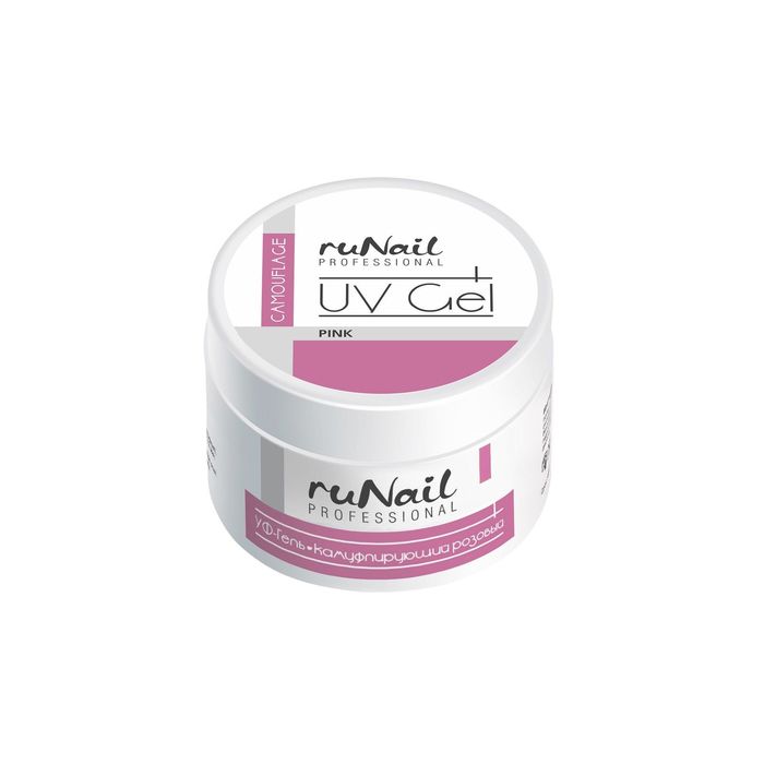 Камуфлирующий УФ-гель для ногтей RuNail, цвет Розовый, Pink, 30 г