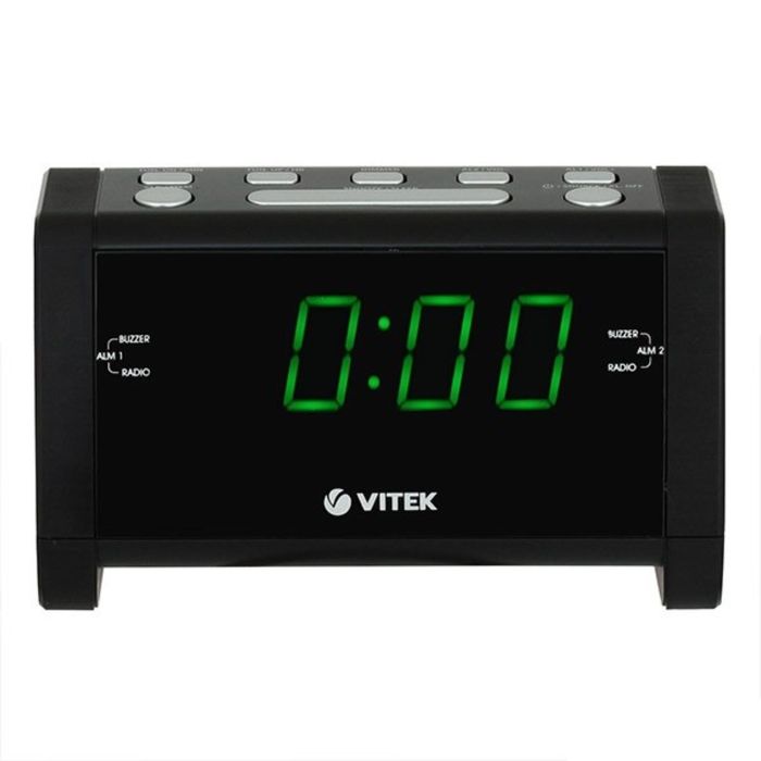 Радиобудильник Vitek VT-6608, FM, СВ, питание от сети, черный