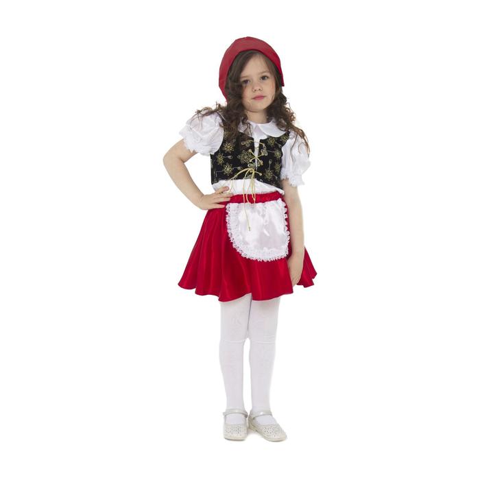 Карнавальный костюм «Красная Шапочка», текстиль, размер 26, рост 104 см - фото 3424693