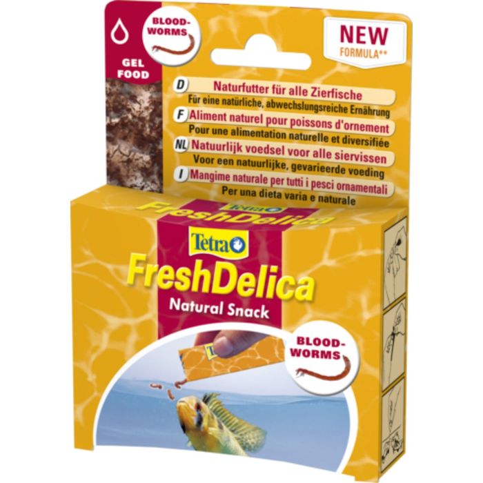 Лакомство для рыб Tetra FreshDelica Bloodworms 80г желе красного червя