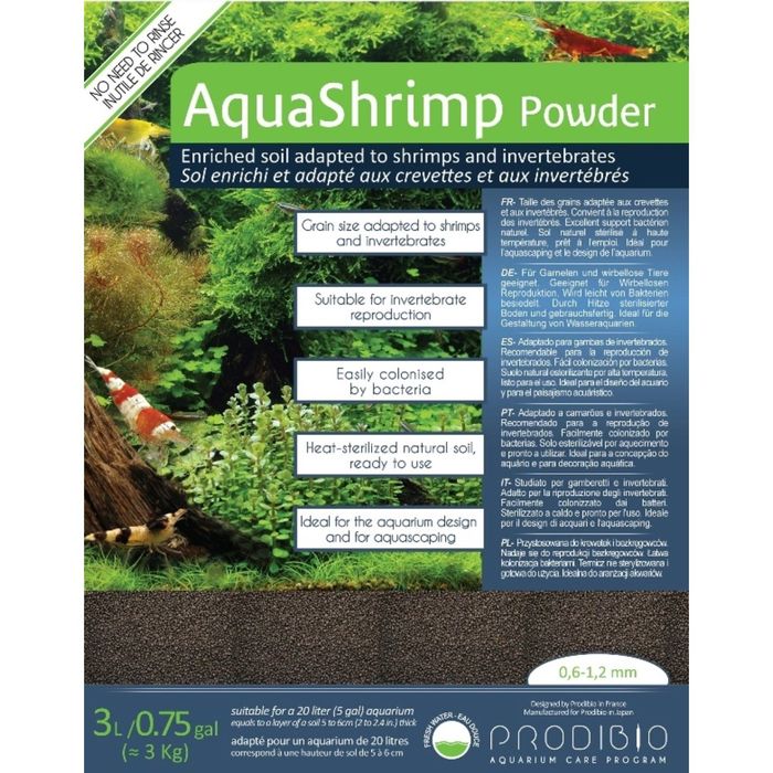 Грунт  для креветок и беспозвоночных AquaShrimp Powder 0,6-1,2мм, 3л