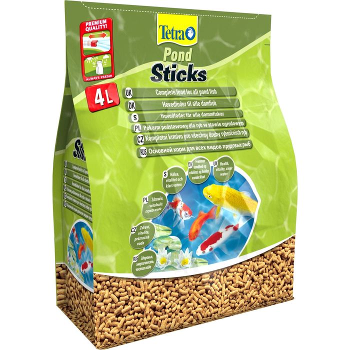 Корм Pond Sticks для прудовых рыб, гранулы для основного питания, 4 л