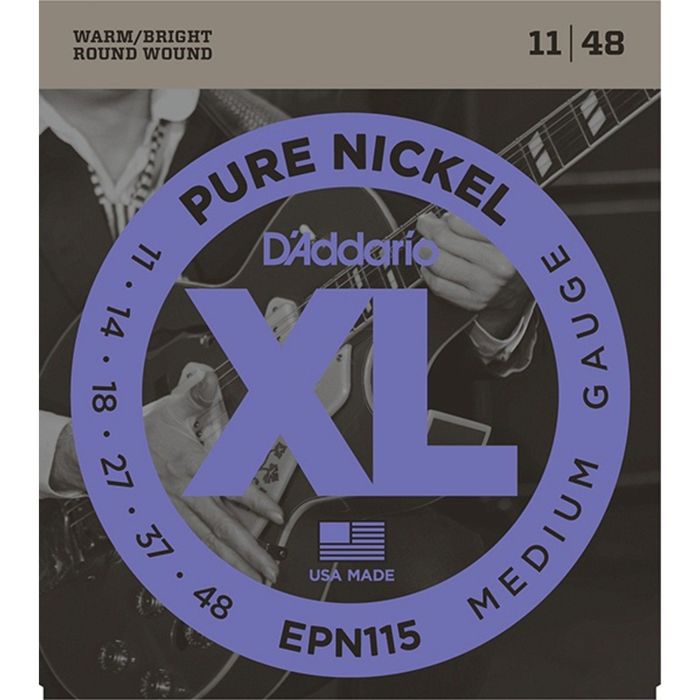 Струны для электрогитары D`Addario EPN115 XL PURE NICKEL Blues/Jazz Rock11-48