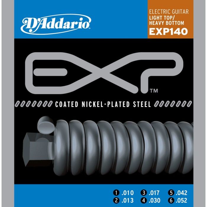 Струны для электрогитары D`Addario EXP140 COATED NICKEL Light Top/Heavy Bottom 10-52