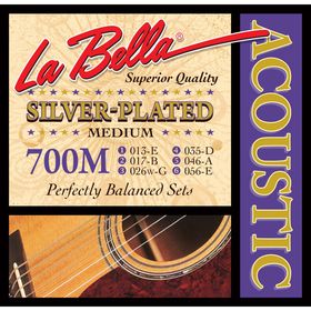 Струны для акустической гитары La Bella 700M Silver-Plated 13-56